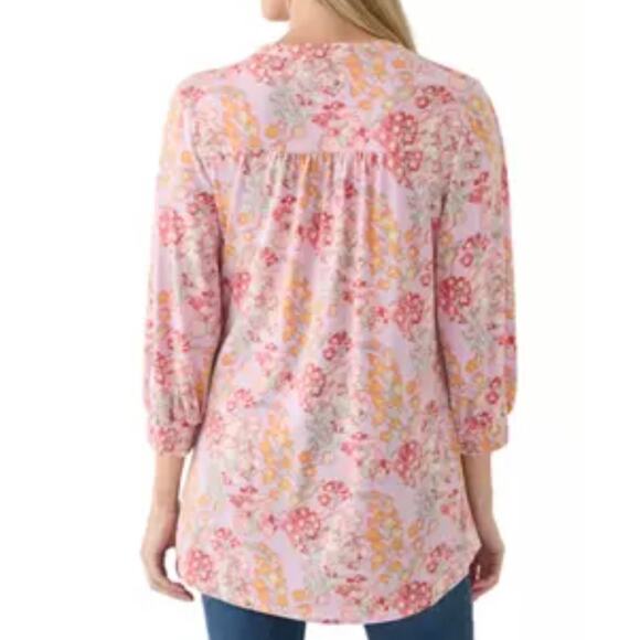 Wonderly Top Size 1X Purple Lilac Floral Boho Whimsical Prairie Flowy - Picture 11 of 15